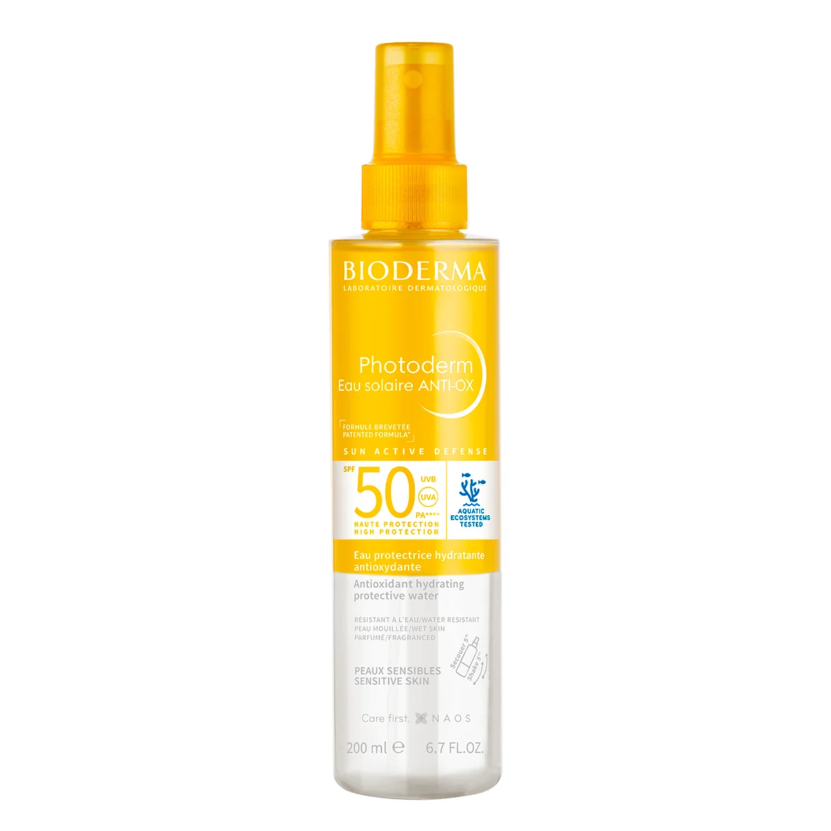 BIODERMA Photoderm Opaľovacia voda SPF 50 ultra-ľahká antioxidačná slnečná ochrana 1×200 ml, opaľovacia voda