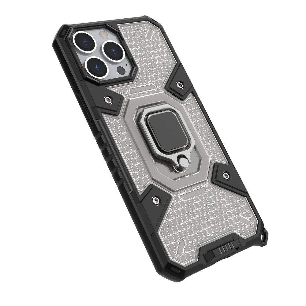 MG Capsule Ring plastový kryt na iPhone 13, čierny