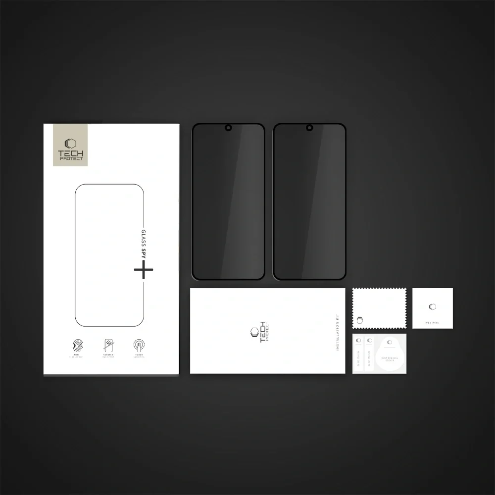 Tech-Protect Glass Spy 2x ochranné sklo na Samsung Galaxy S25 Edge, čierne erne