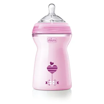 CHICCO Fľaša dojčenská Natural Feeling 330 ml, dievča 6m+ 1×1 ks, dojčenská fľaša 330 ml