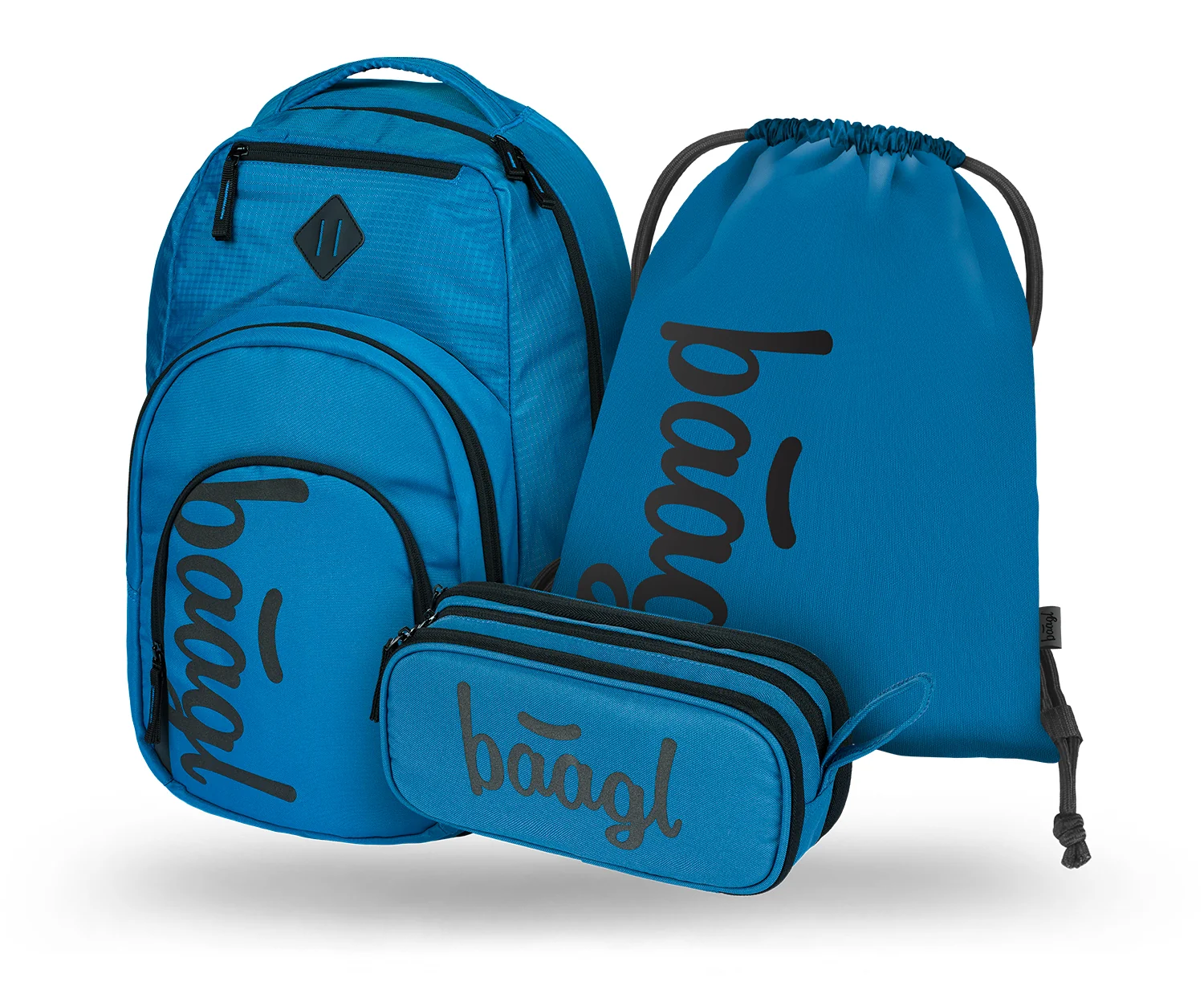 Baagl Sada 3 Coolmate Ocean Blue školský set: batoh, peračník, vrecko