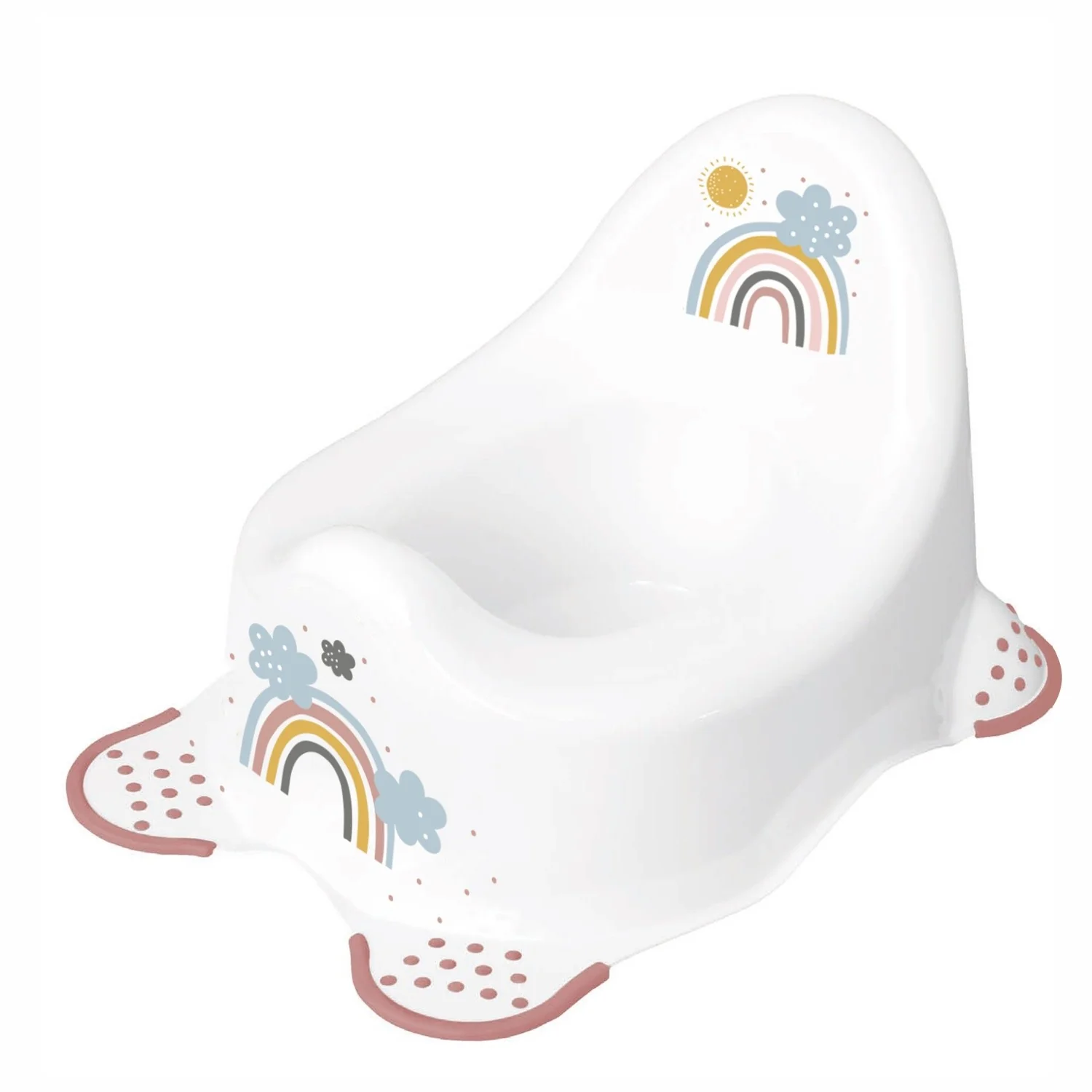 Nočník s protišmykom Rainbow Baby Nellys - biely