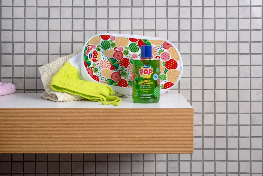 CHICCO Kúpeľový a sprchový gél POP so športovým vreckom Bubbly Watermelon 300ml 300 ml
