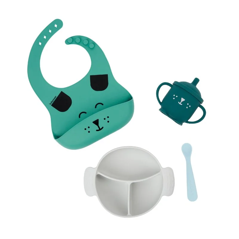Babymoov silikónová jedálenská sada LEARN´ISY KIT Dog