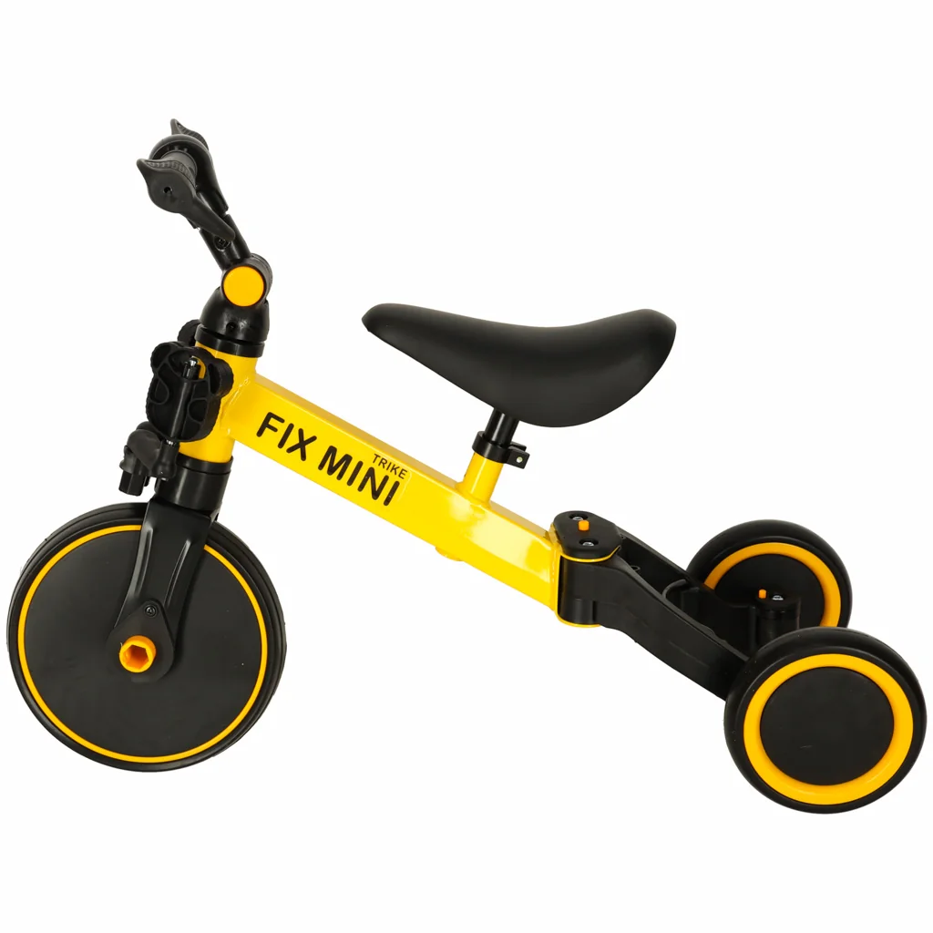 Detský bicykel 3v1 Trike Fix Mini s pedálmi – žltá