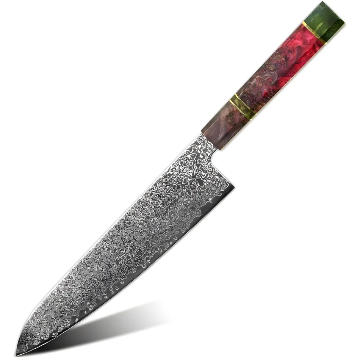 Damaškový kuchynský nôž Yorokobi Gyuto/Multifarebná, 1 x 38 cm