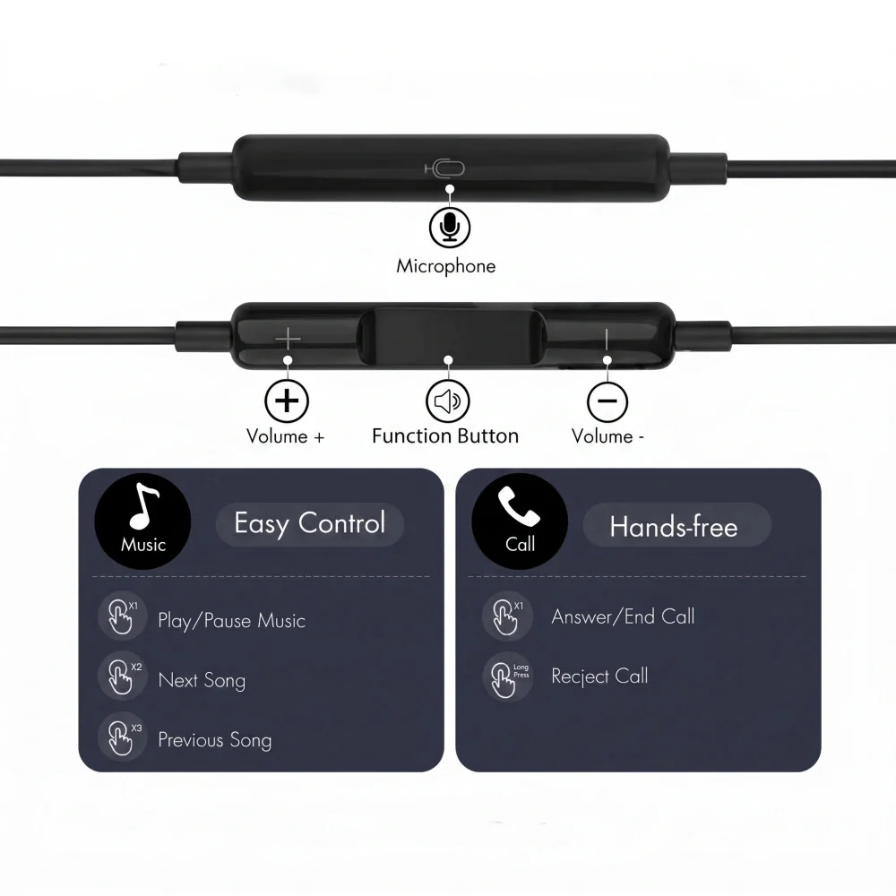 Tech-Protect Core G4 slúchadlá do uší USB-C, čierne