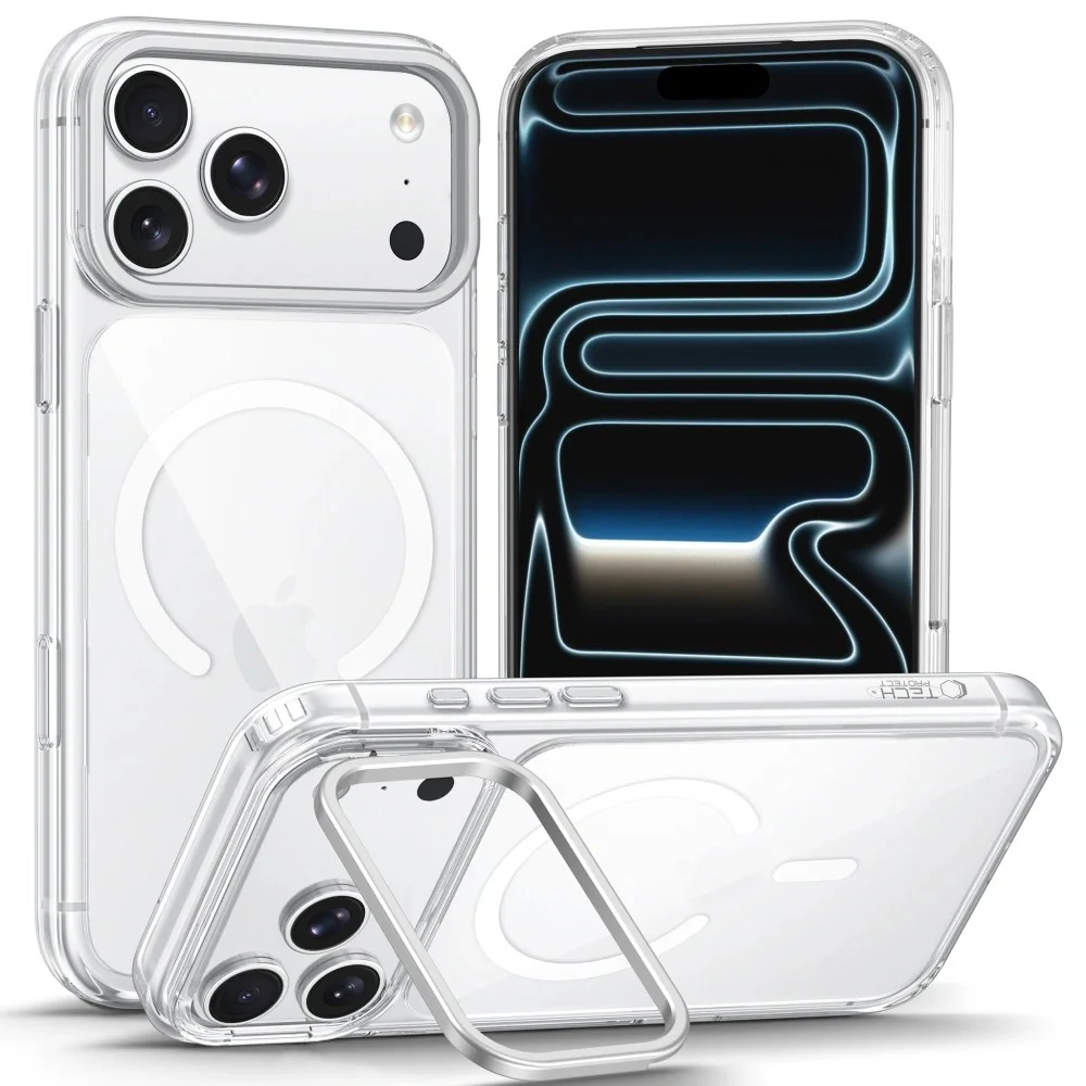 Tech-Protect MagStand MagSafe CC kryt na iPhone 17 Pro Max / 18 Pro Max, priesvitný