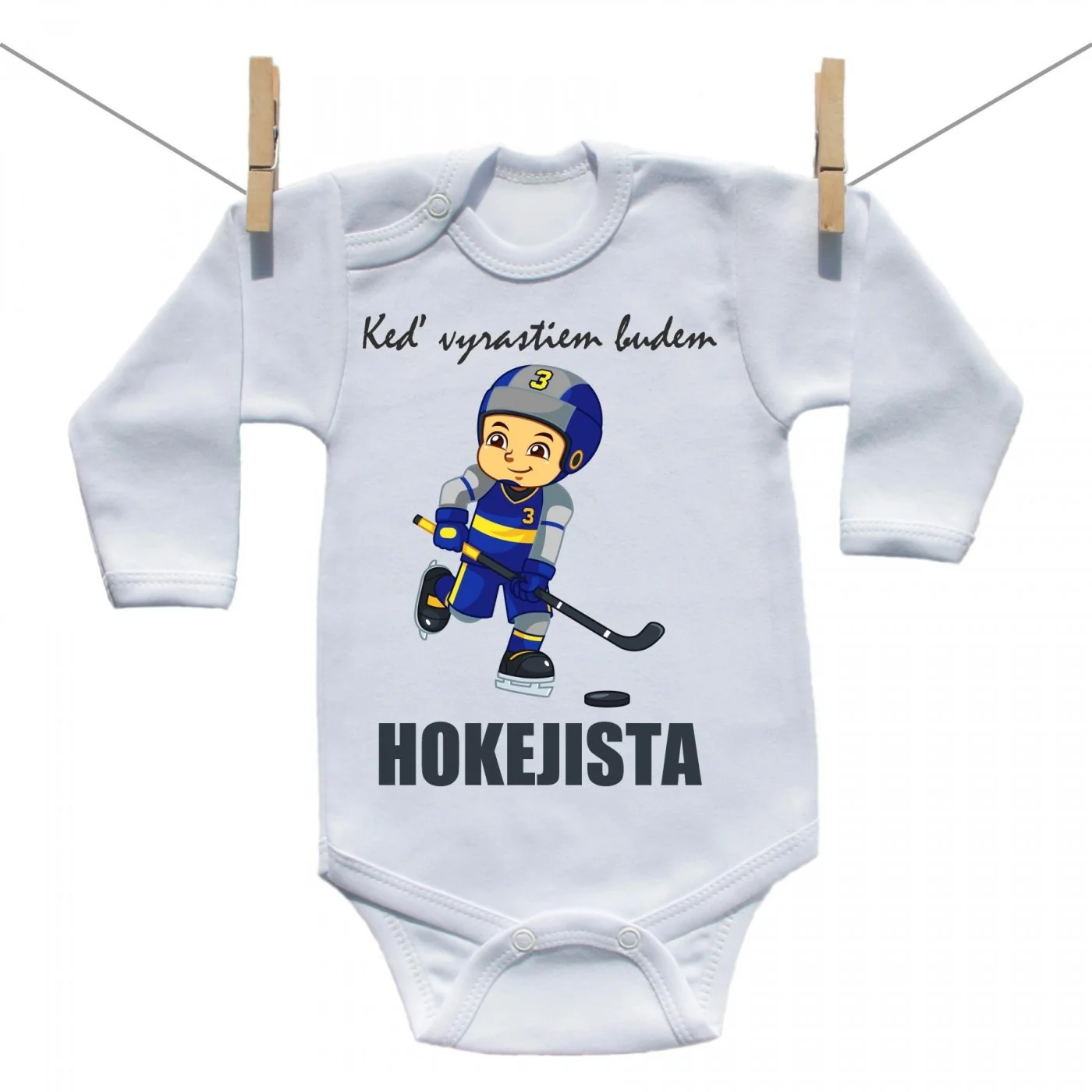 Boodyy Body s dlhým rukávom Keď vyrastiem budem hokejista Veľkosť: 56