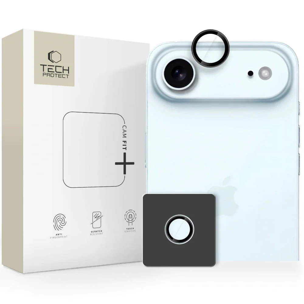 Tech-Protect CamRing Fit ochranné sklo na kameru na iPhone 17 Air, čierne rne