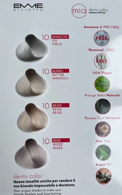 EMMEDICIOTTO - MIA DEMI COLOR ammonia a PPD free - 10. BEIGE - Farba na vlasy 100 % VEGAN - béžová