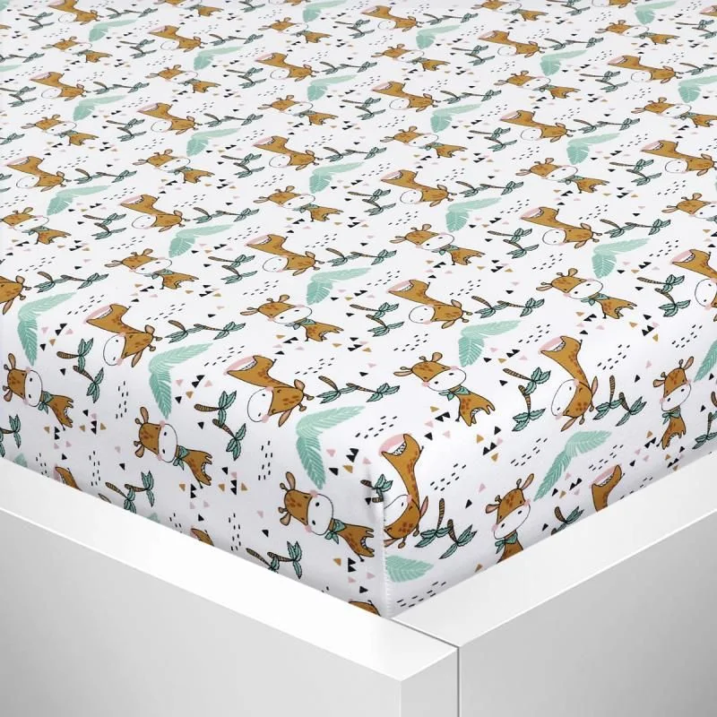 Detské prestieradlo Jersey s elastanom 60x120 401 žirafy KL01 1×1 ks, detské prestieradlo