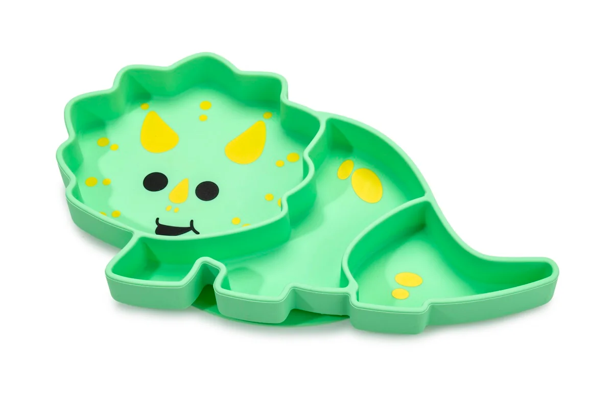 Silikónový delený tanier s prísavkou Dinosaurus