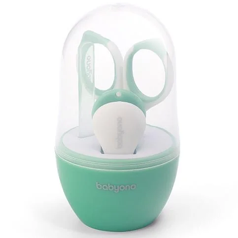 BabyOno Set manikúra pre deti mint 1×1 set, nožničky, kliešte, pilník