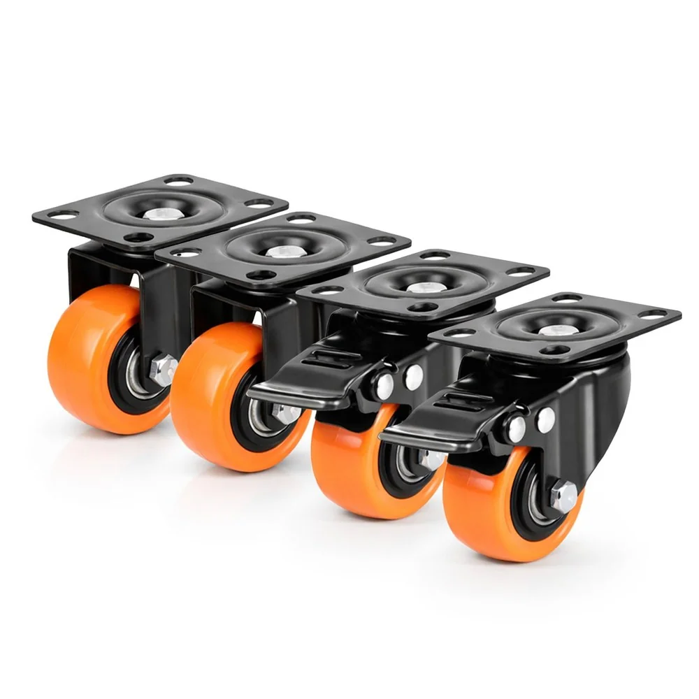MG Transport Wheels kolieska na nábytok a vozíky 4ks, oranžové