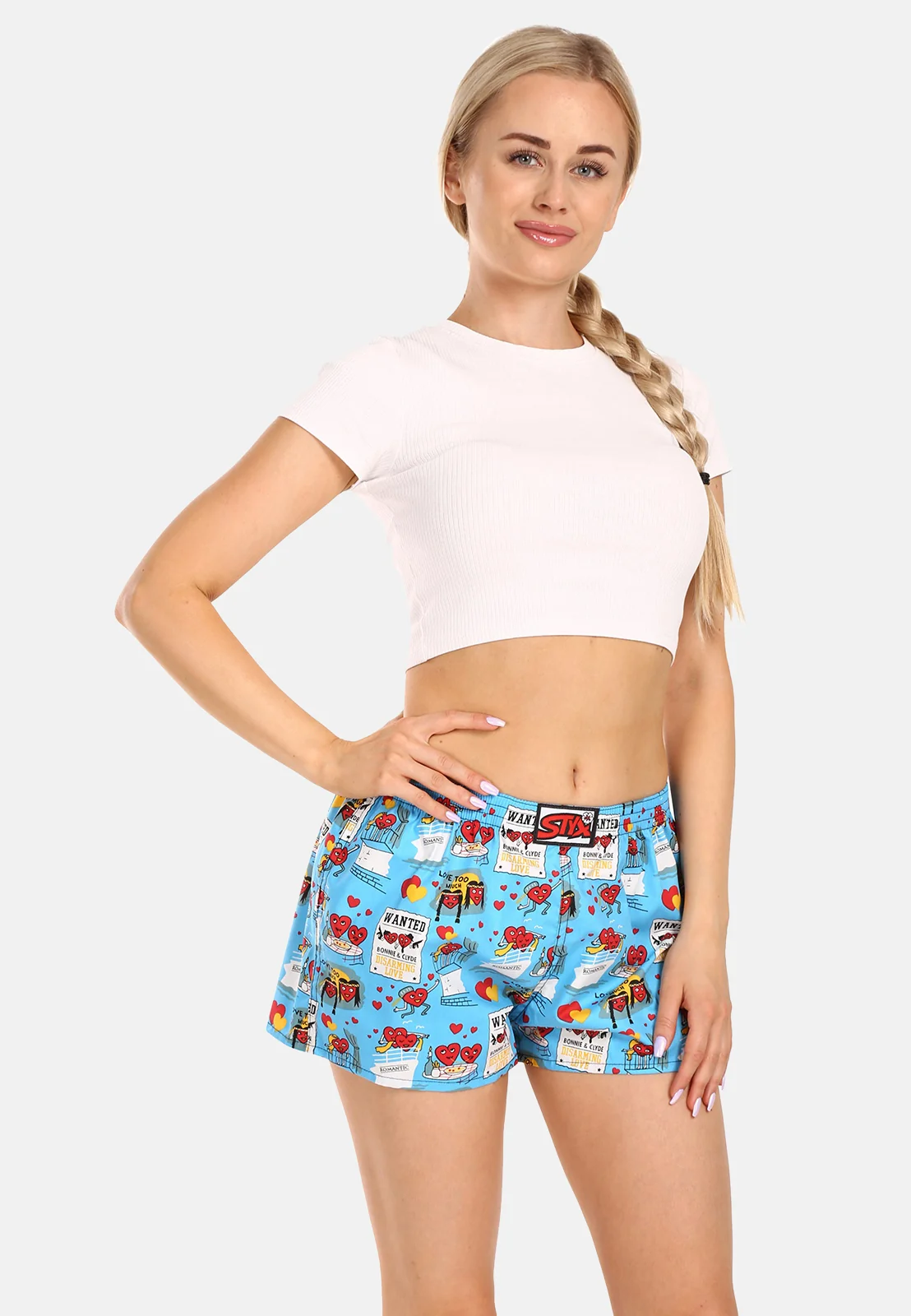 Dámske trenky art klasická guma Valentín pary (K1756) XL