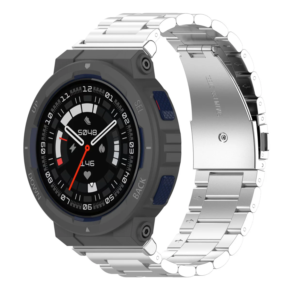 BStrap Stainless Steel remienok na Xiaomi Amazfit Active Edge silver