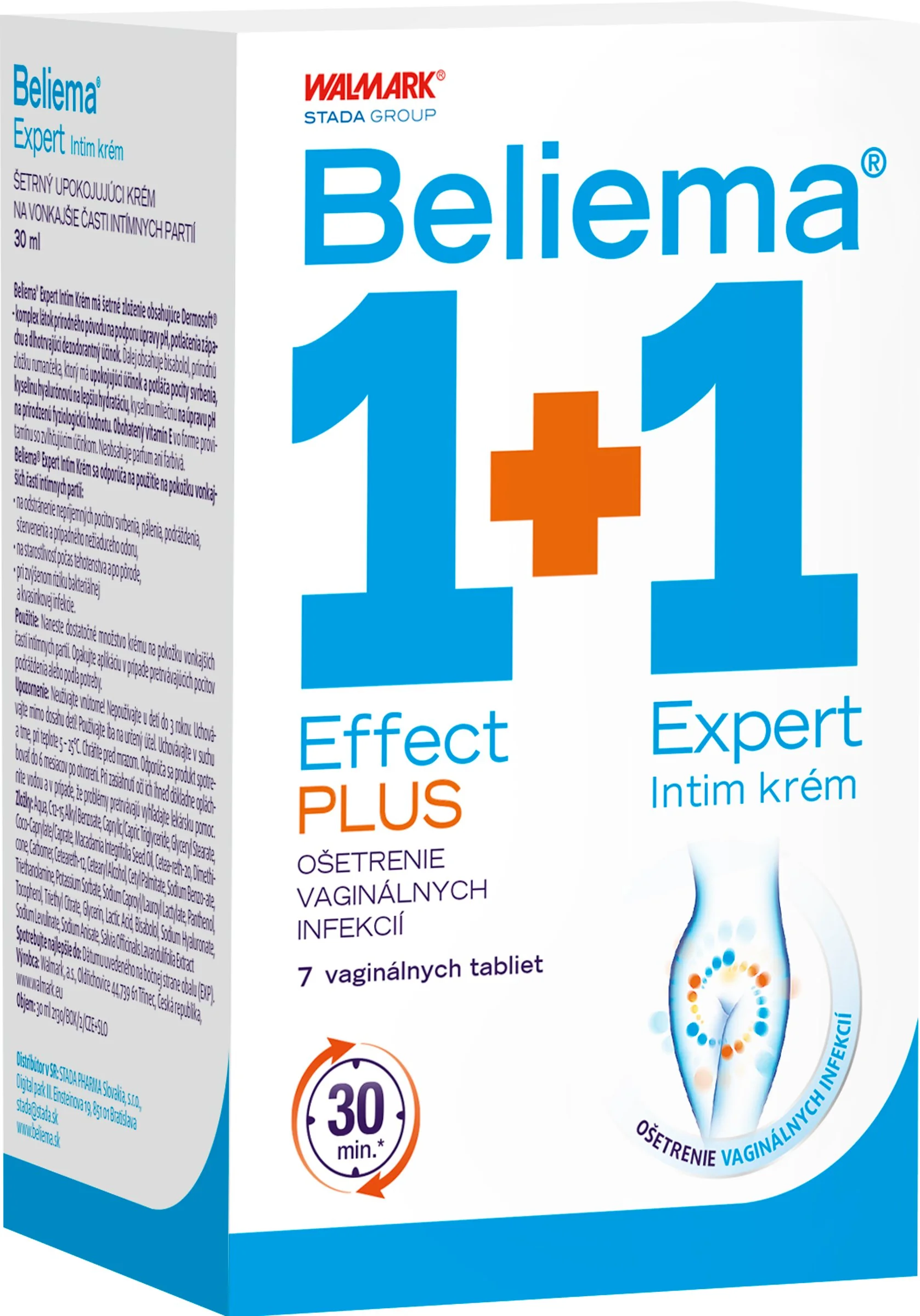 Beliema Effect PLUS 7tbl + Expert Intim krém 30ml 1×1 set, kozmetika na intímnu starostlivosť