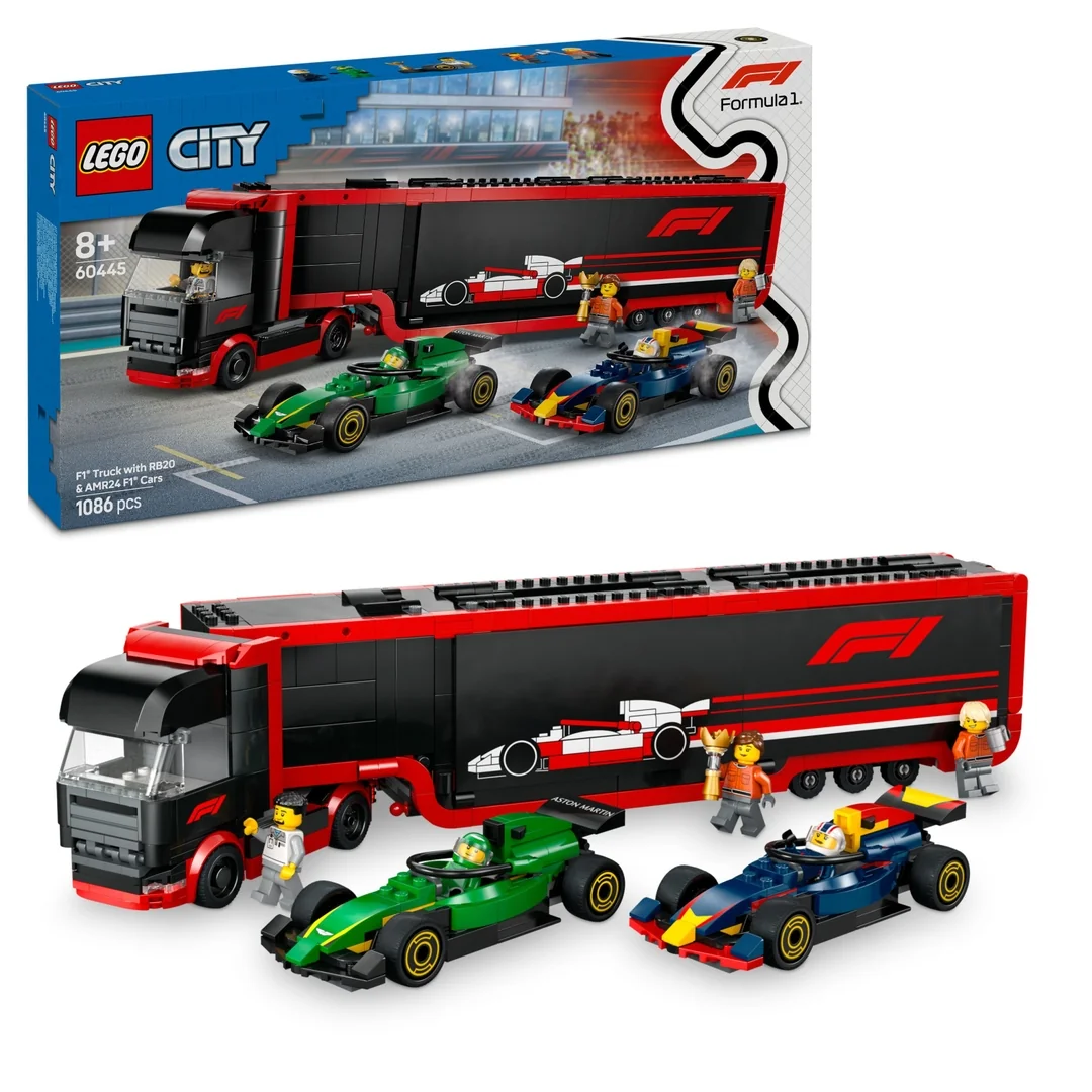 LEGO® City 60445 Kamión F1® s autami RB20 a AMR24 F1®