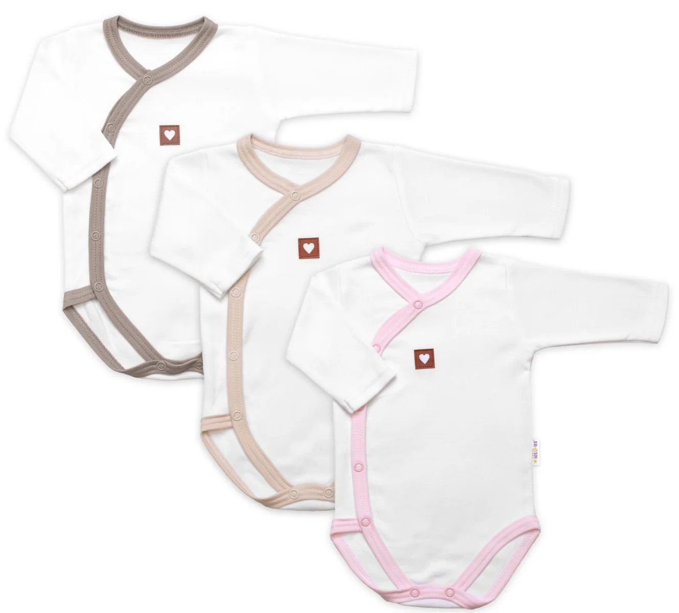 Rastúca výhodná sada, 3x Body pre bábätko Nature - ružová/béžová/taupe, veľ. 56/62
