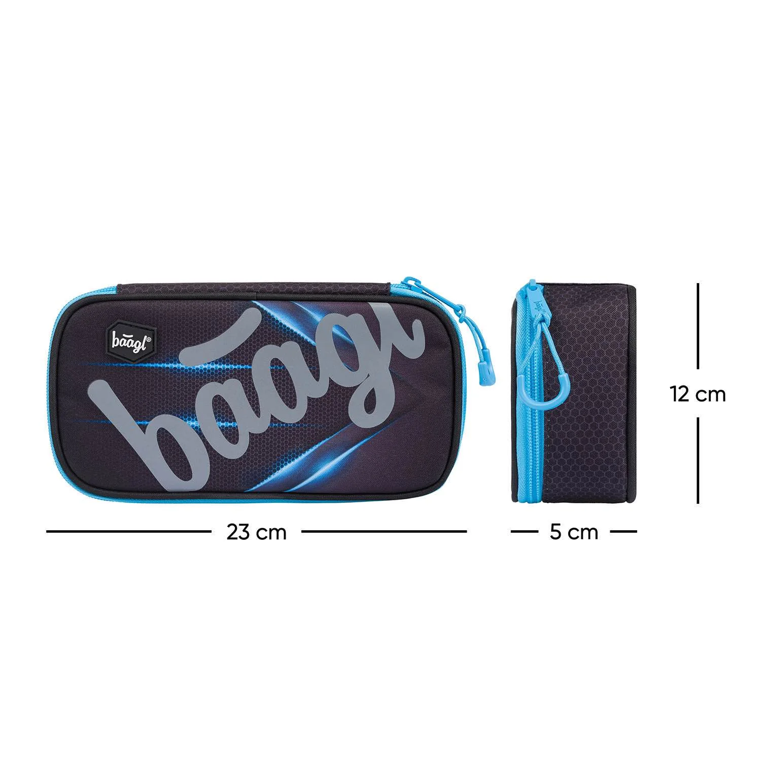 Baagl Školský peračník etui Skate Blue Light modrý, oválny