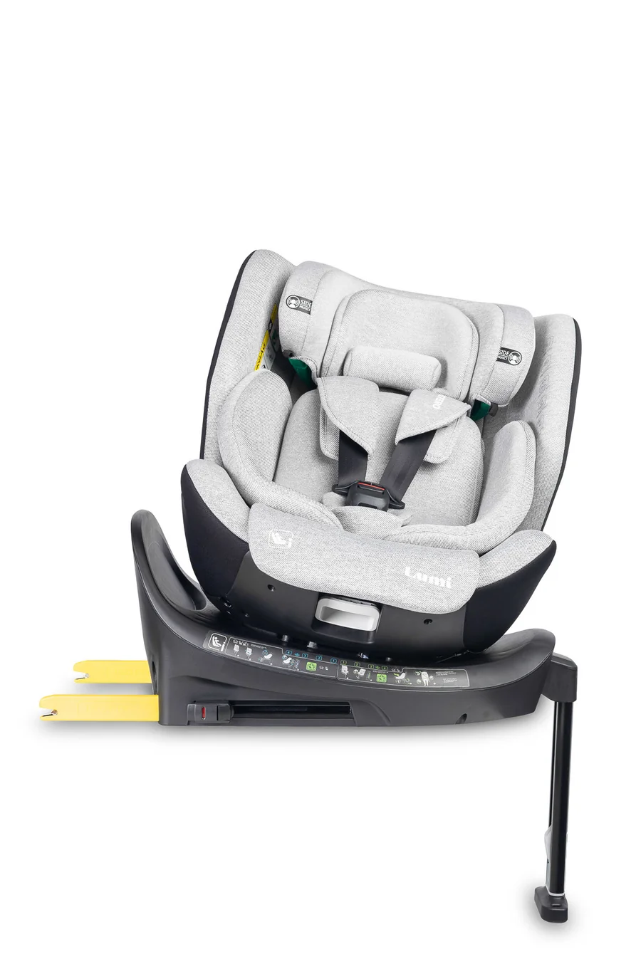 Autosedačka Lumi i-Size 40-150 cm, Isofix, 360 °, rastová, od 0m + do 12 rokov - sv. šedá