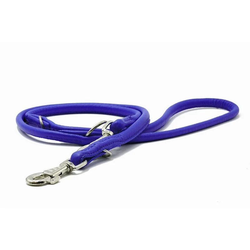 Kožené prepínacie vodítko tmavomodrá, 2 m, 10 mm