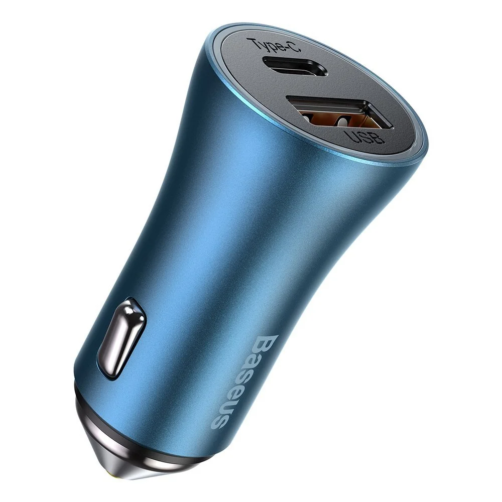 Baseus Golden Contactor Pro autonabíjačka USB-C / USB 40W PD QC + kábel USB-C / Lightning, modrá l USB-C / Lightning, modrá