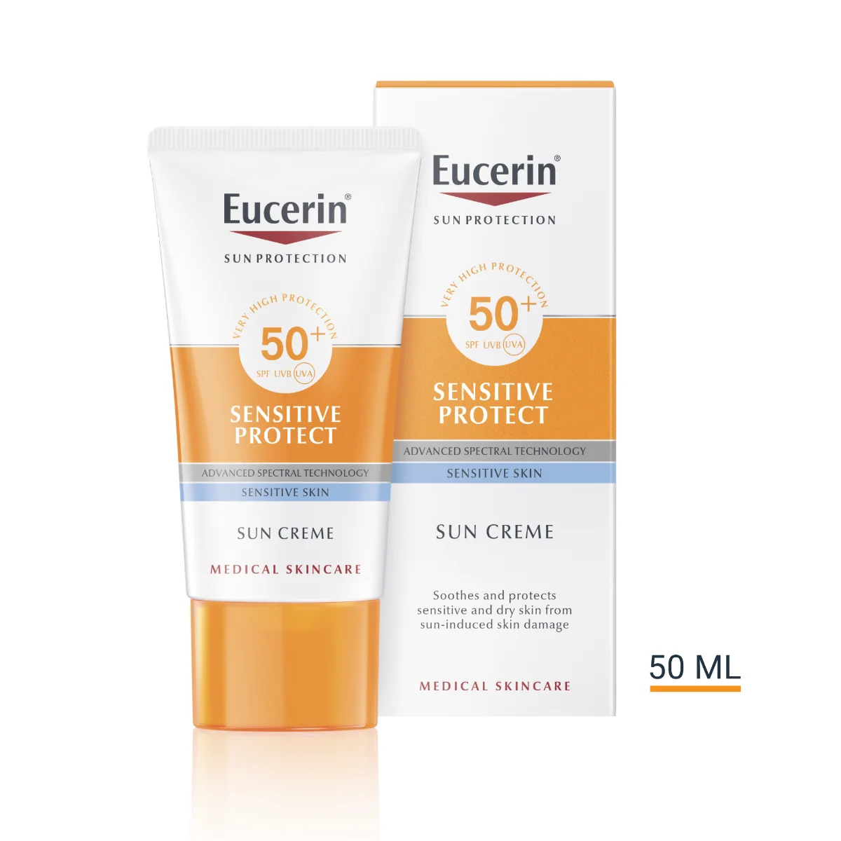 Eucerin SUN Vysoko ochranný krém SENSITIVE PROTECT SPF 50+ 1×50 ml, ochranný krém