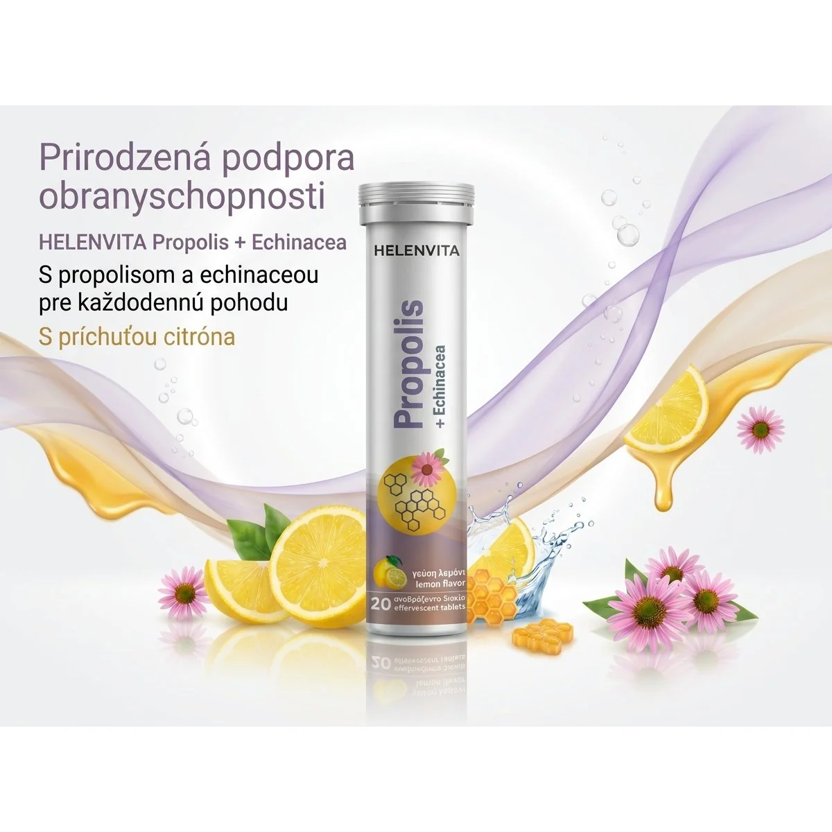 Helenvita Propolis + Echinacea 20 šumivých tabliet s vitamínom C a zinkom