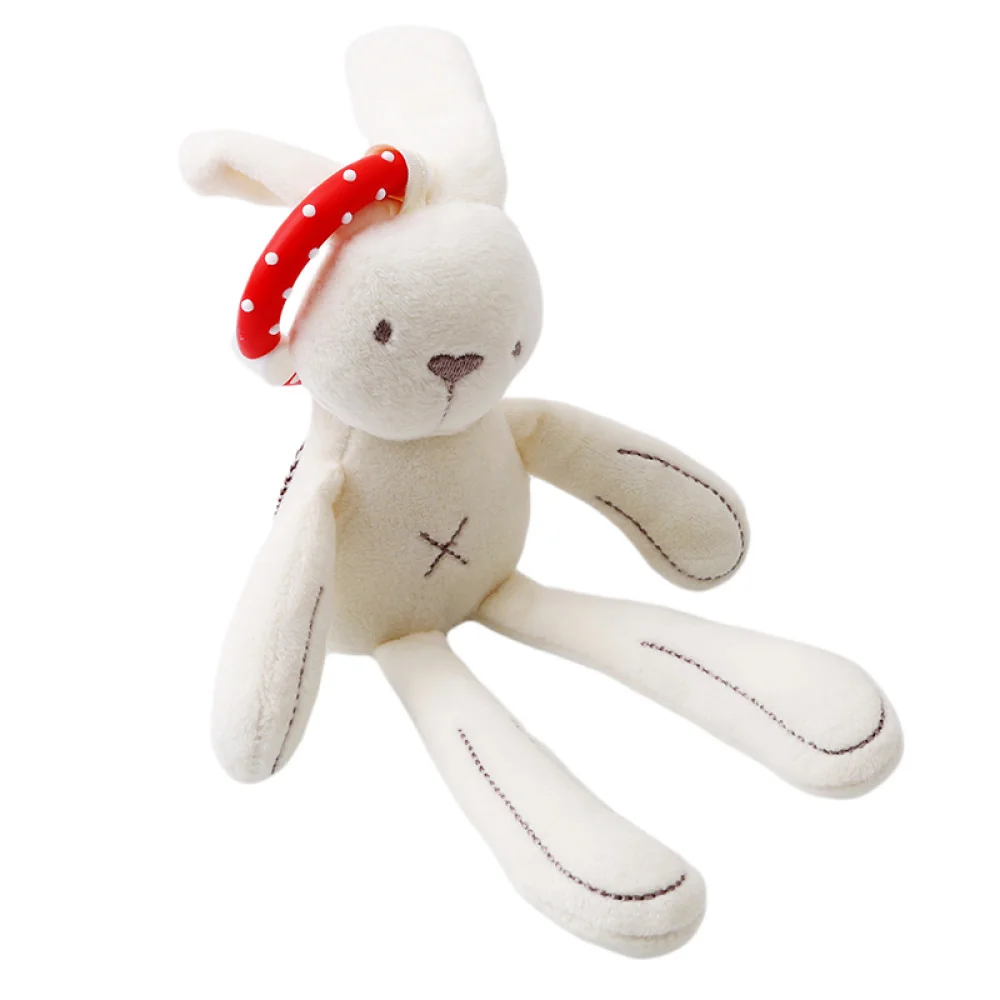 Kojenecký plyšový zajačik s hrkálkou 28 cm-KIK
