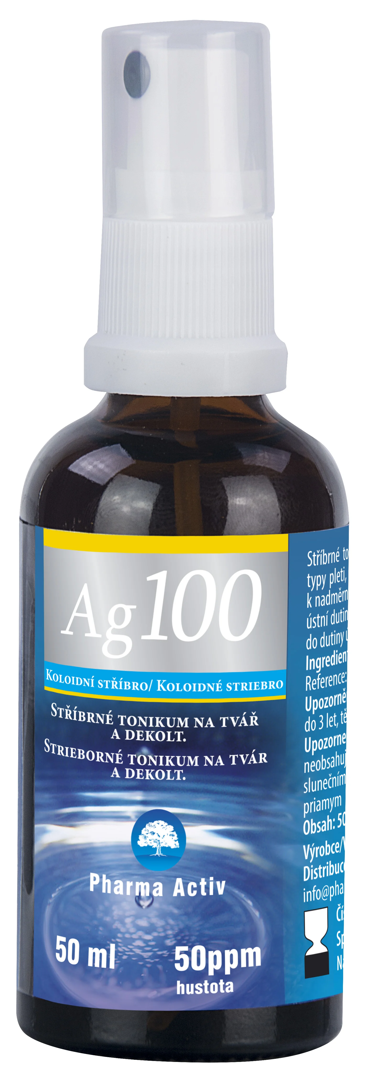Koloidné striebro Ag100 50ppm sprej 50 ml