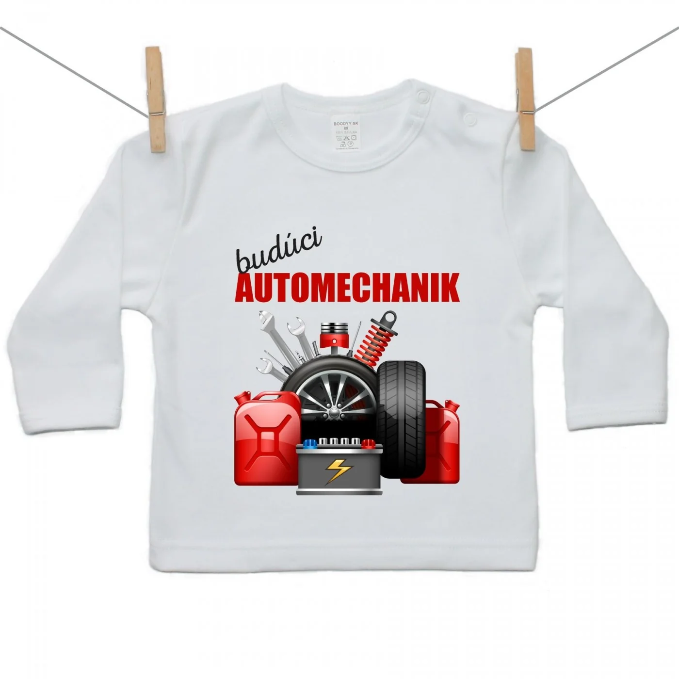 Boodyy Tričko s dlhým rukávom Budúci automechanik Veľkosť: 116