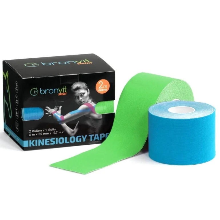 BronVit Sport Kinesio Tape classic set modrá+zelená 2 x 5cm x 6m 1×2 ks, kinesiologický tejp