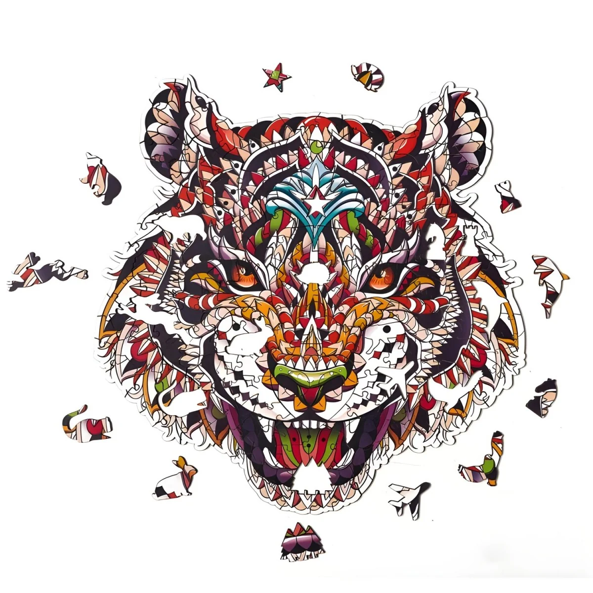 Drevené puzzle Color Tiger/L 220 dielikov, veľkosť L