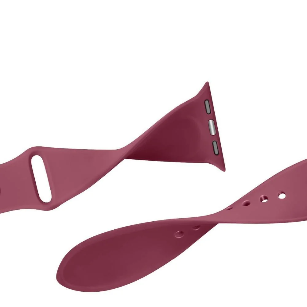 BStrap Soft Silicone remienok na Apple Watch 42/44/45mm Red Wine