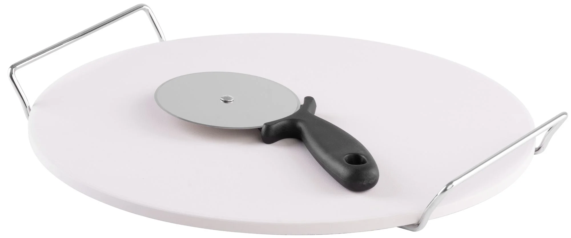 MagicHome kameň na pečenie pizze, 1 ks S krájačom, podnos s rúčkami, 33 cm