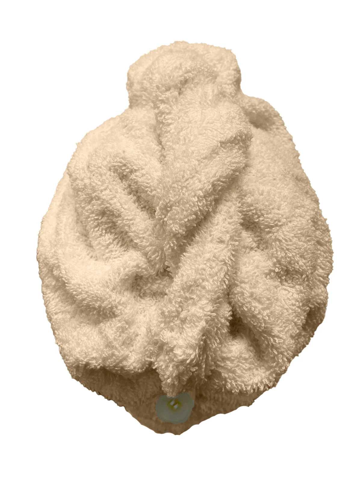 Rýchloschnúci froté turban na vlasy, krémový
