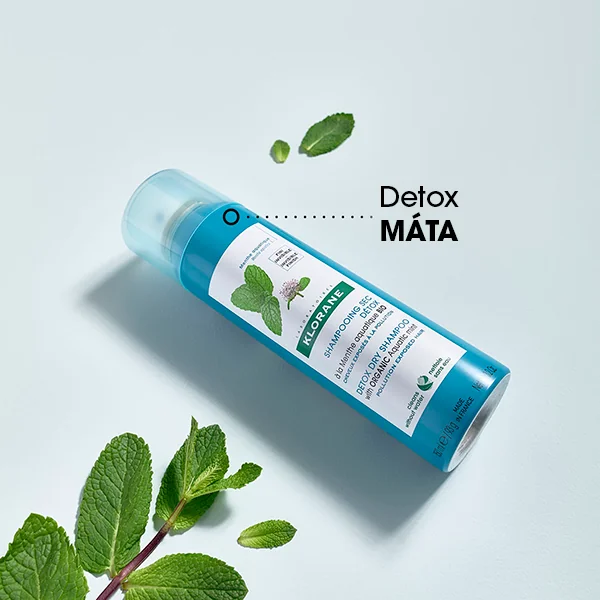 KLORANE Detox suchý šampón s BIO mätou vodnou 1×150 ml, šampón