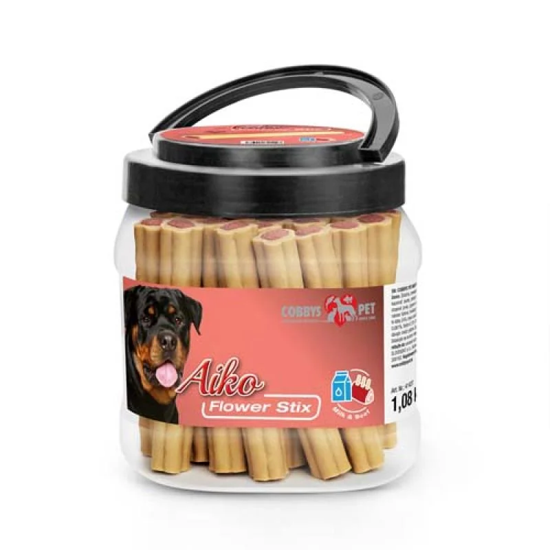COBBYS PET AIKO Flower Stix 12cm Mlieko+Hovädzina 1ks 