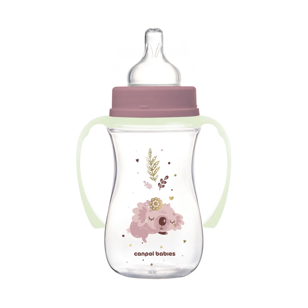 Canpol babies Antikoliková fľaša EasyStart SLEEPY KOALA 240ml ružová 1×1 ks, fľaša
