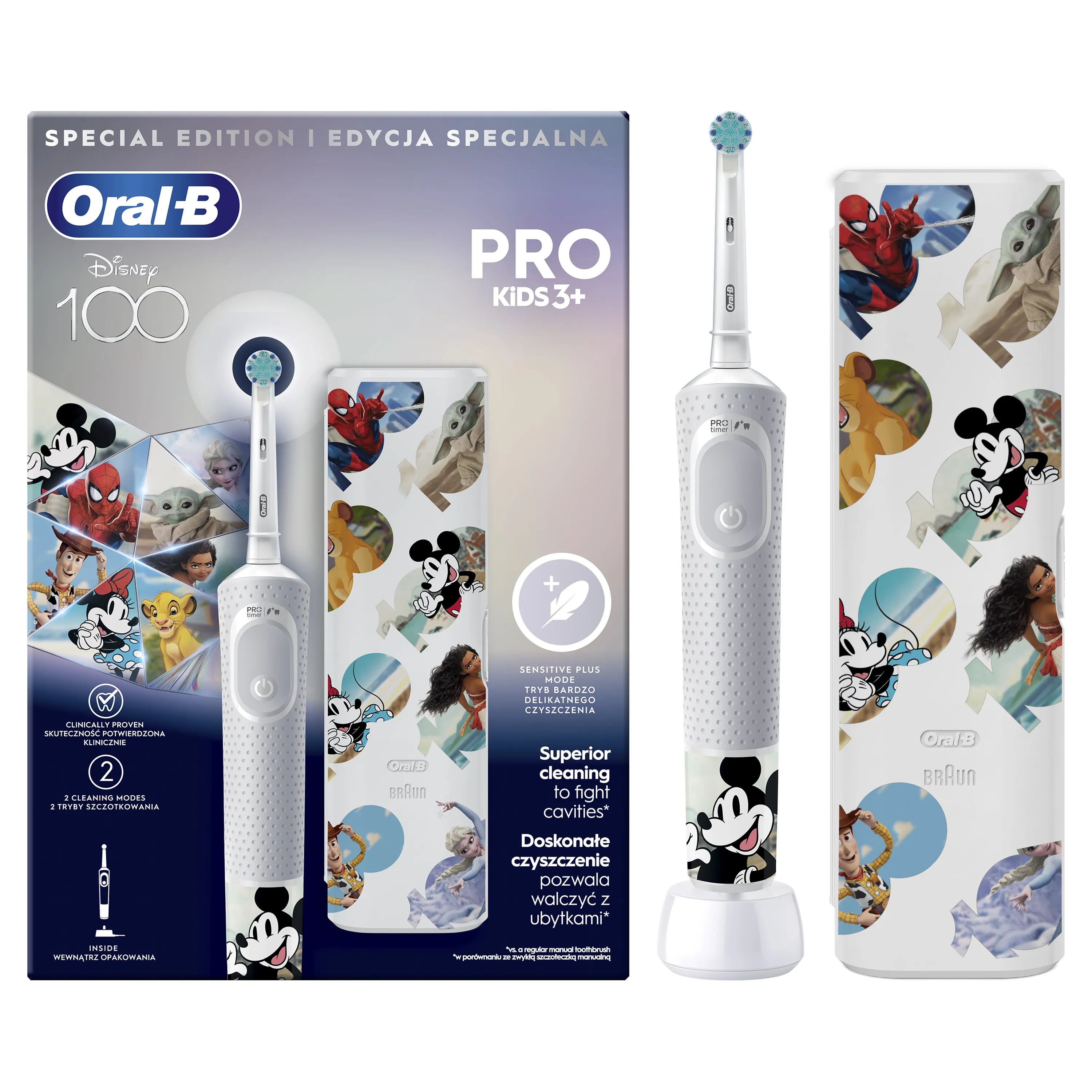 Oral-B EK Pro Kids 3+ Disney + Cestovné púzdro 1×1 set, elektrická zubná kefka