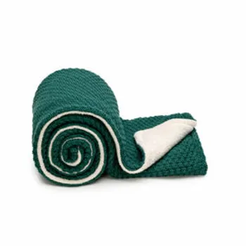 T-TOMI Pletená deka WARM Smaragd 1×1 ks, pletená deka