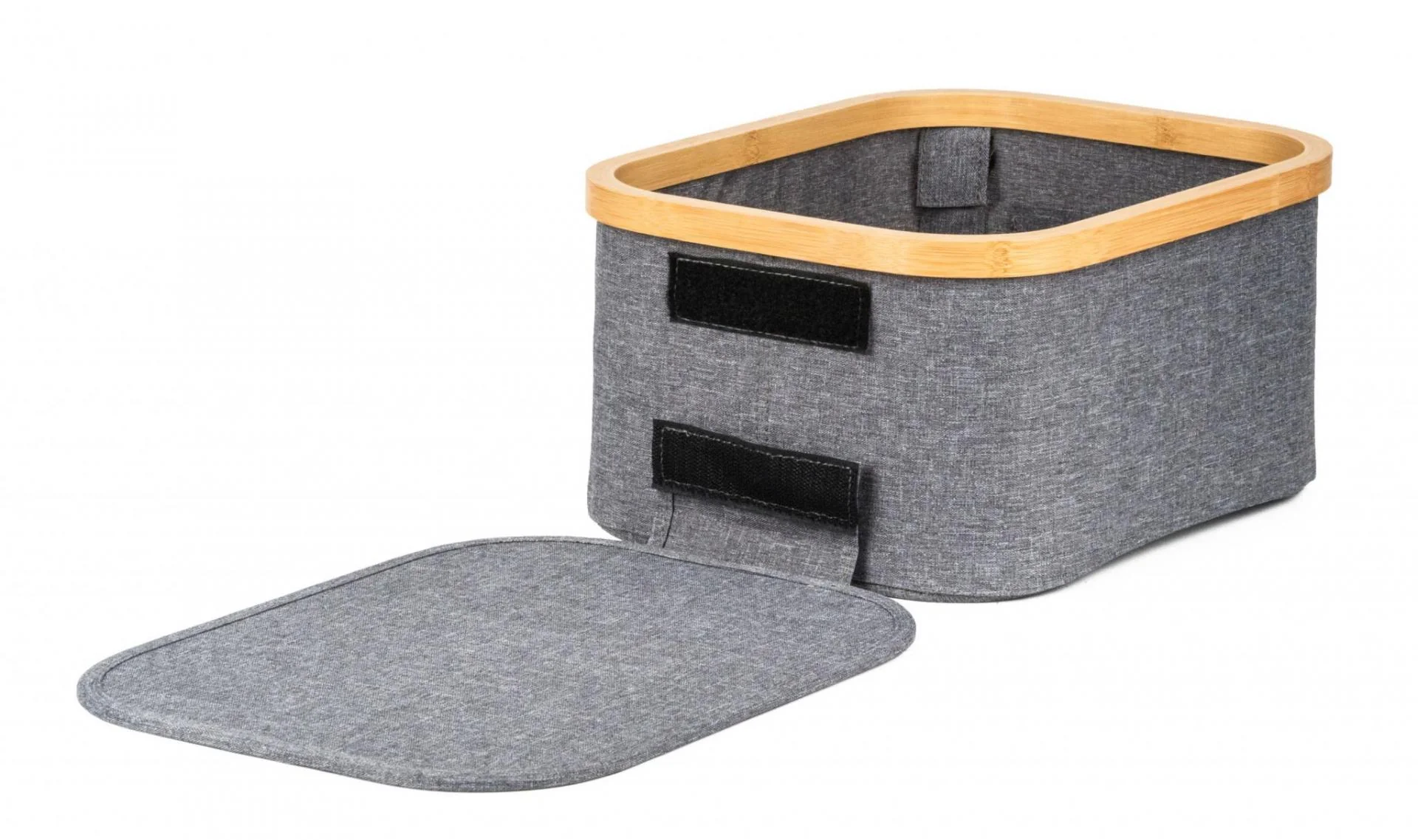 Úložný box G21 24 x 30 x 15 cm, bambusový s vekom, sivý UBG21BAM003-2G