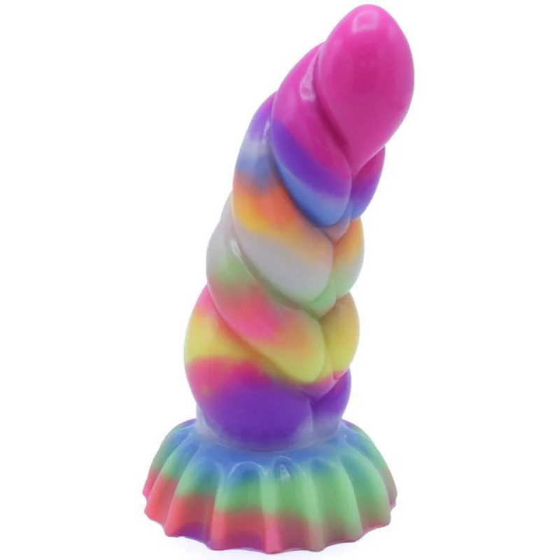 Svietené dildo s prísavkou Unicorn Horn 17 cm