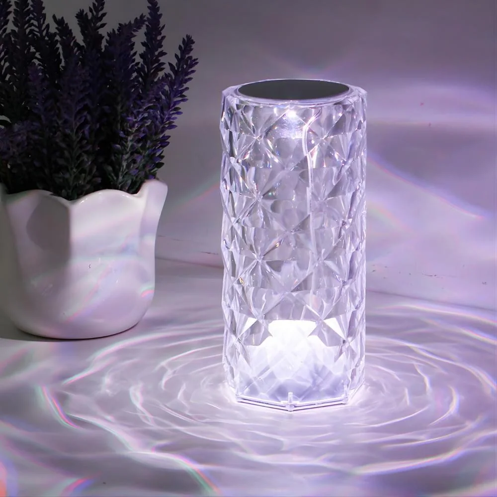 Kryštálová lampa s dotykovým ovládaním Transparentná