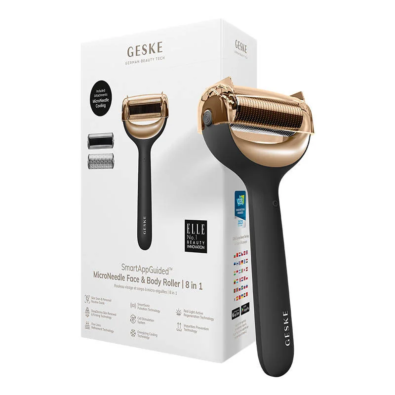 Geske MicroNeedle 8in1 smart valček na tvár a telo, šedý