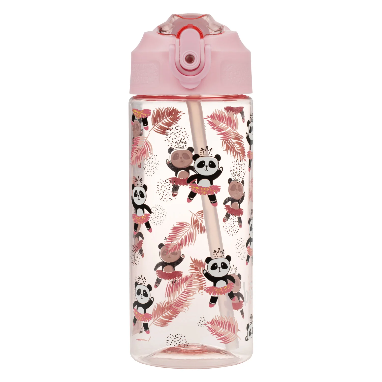 Baagl tritanová fľaša na nápoje so slamkou Panda 500 ml Detská fľaša 500 ml