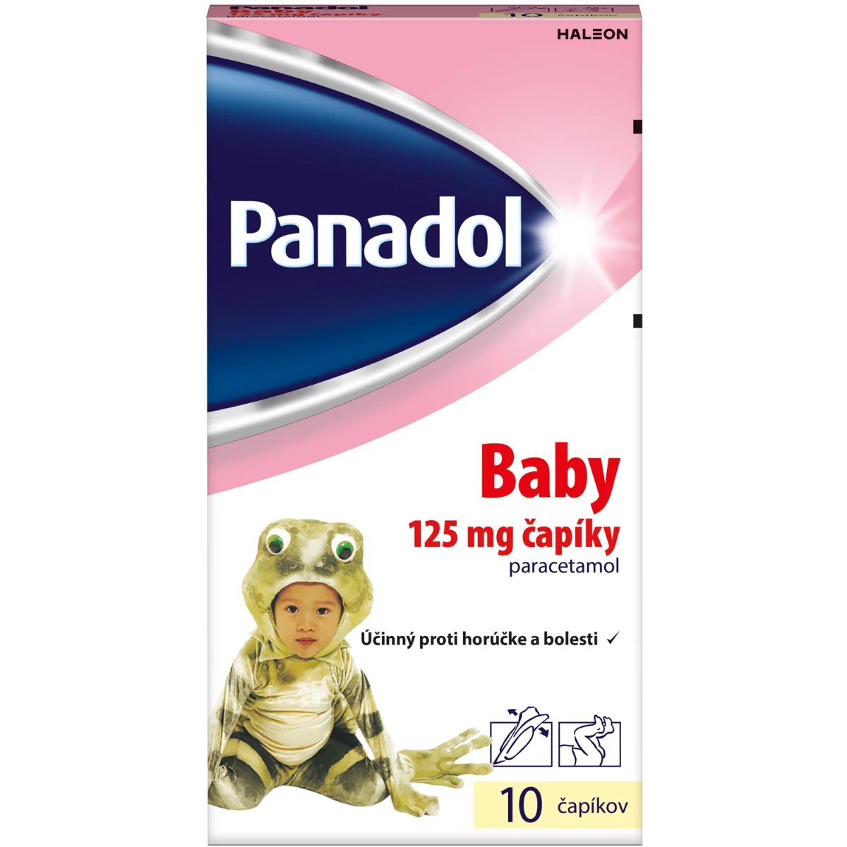 Panadol Baby čapíky 125 mg 1x10 ks, od 9kg+, proti horúčke a bolesti zúbkov u detí