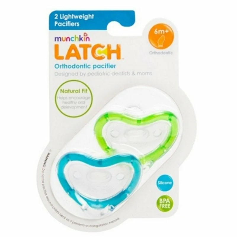 Munchkin Latch ortodontické silikónové cumlíky 6m+ 2 ks zelená/modrá